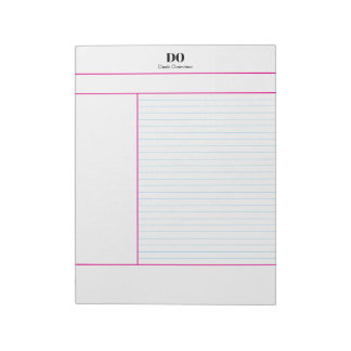 Academic School Monogram Name Lecture Notepad Anteckningsblock