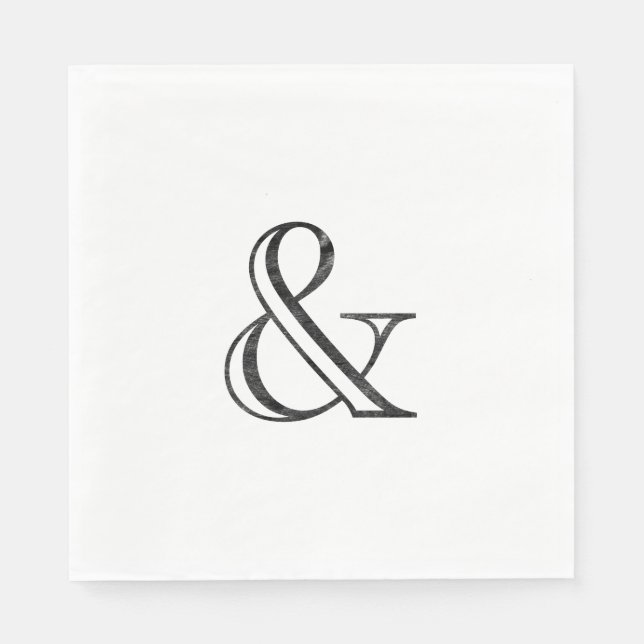 Academy Engraved Ampersand Black Pappersservett (Framsidan)