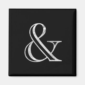 Academy Engraved Ampersand White Magnet