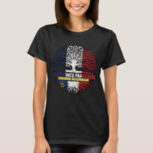 Acadia Acadia Fransk Frankrike Träd Roots Flagga T Shirt