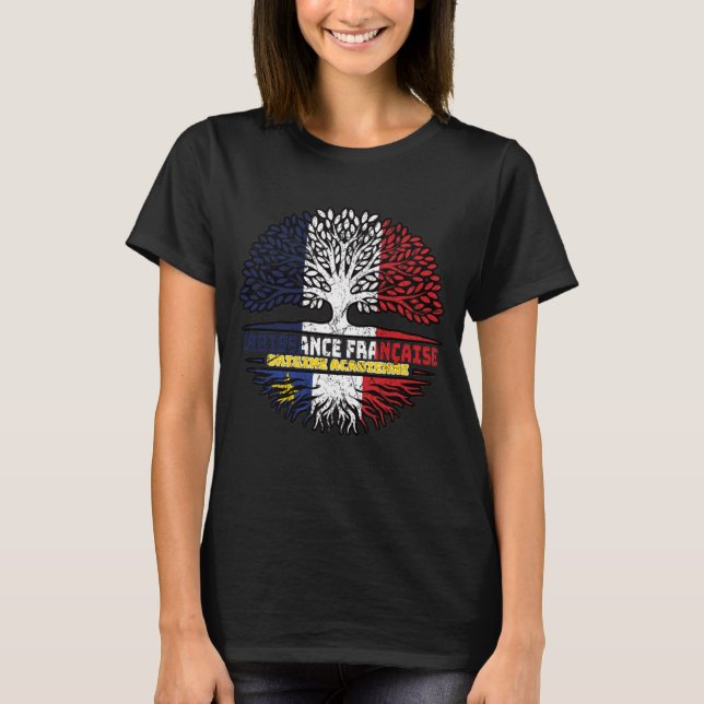 Acadia Acadia Fransk Frankrike Träd Roots Flagga T Shirt (Framsida)