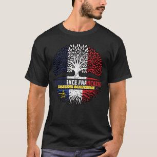 Acadia Acadia Fransk Frankrike Träd Roots Flagga T Shirt