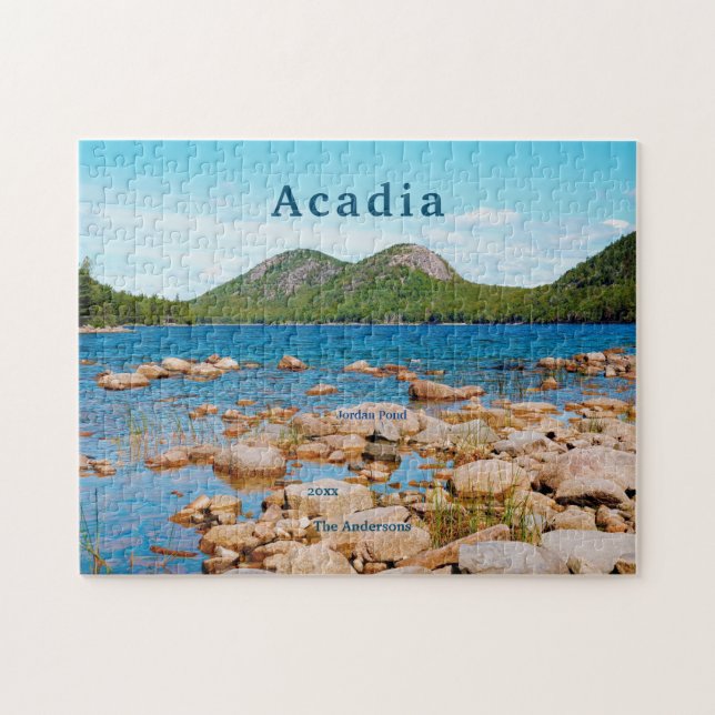 Acadia Bubble Mountains Jordan Pond nationalpark Pussel (Horisontell)