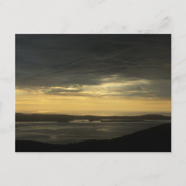 Acadia Cadillac Mountain Sunrise Storm Vykort (Framsida)