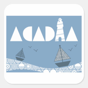 Acadia Fyrkantigt Klistermärke