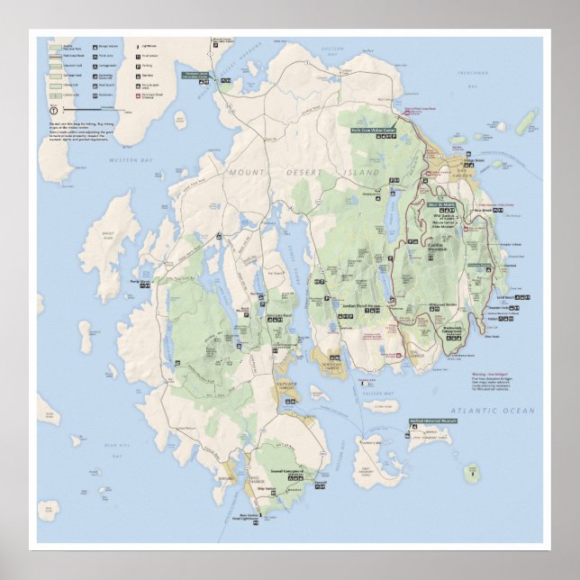 Acadia karta poster (Framsidan)