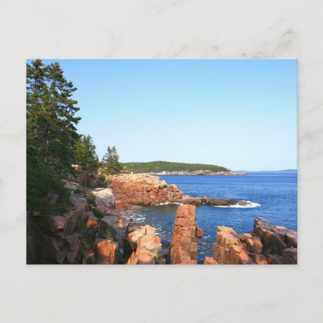 Acadia klippig strand nära Thunder Hole Vykort (Framsida)