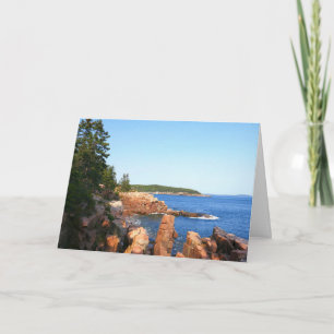 Acadia klippiga strand nära Thunder Hole Kort