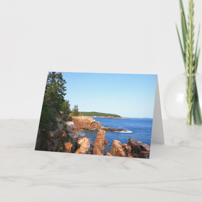 Acadia klippiga strand nära Thunder Hole Kort (Framsida)
