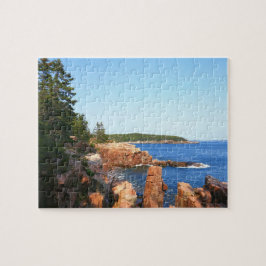 Acadia klippiga strand nära Thunder Hole Pussel
