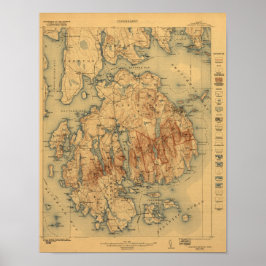 Acadia National Park 1922 TopoGraph Karta Poster