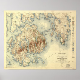 Acadia National Park 1931 TopoGraphic Karta Poster