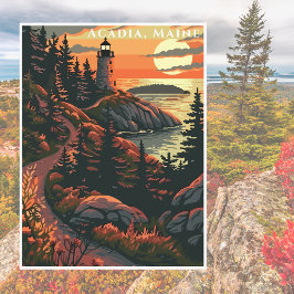 Acadia National Park America Vintage resor Vykort