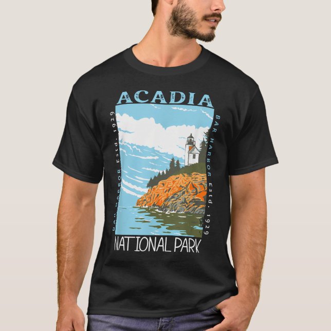 Acadia National Park Bar Harbor Maine T Shirt (Framsida)