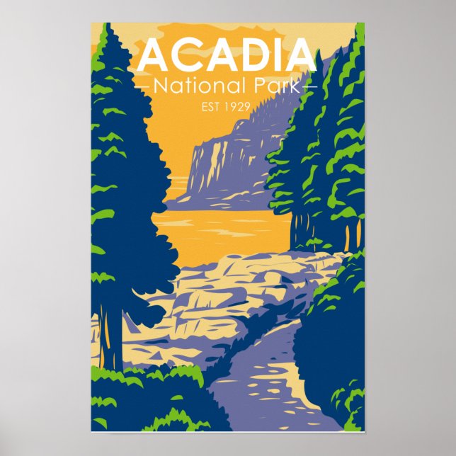 Acadia National Park Bar Harbor Ocean Path Poster (Framsidan)