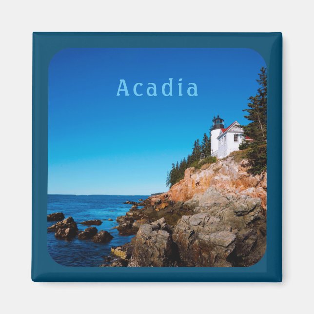 Acadia National Park Bass Harbour Lighthouse Magnet (Framsidan)
