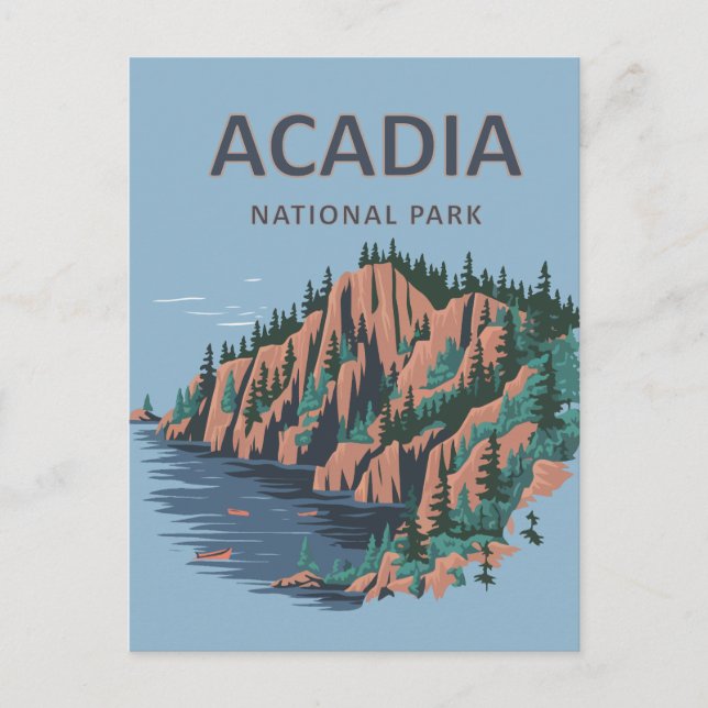 Acadia National Park Cadillac Mountain Vykort (Framsida)