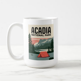 Acadia National Park Camping Vintage Kaffemugg