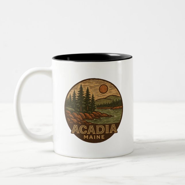 Acadia National Park Ceramic Mugg - Maine Souvenir (Vänster)