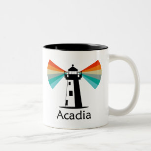 Acadia National Park Fyrlinjen Regnbåge Två-Tonad Mugg