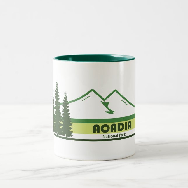 Acadia National Park Grönt Rand Två-Tonad Mugg (Center)