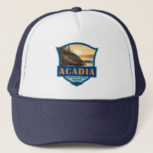 Acadia National Park Illustration Retro Badge Keps