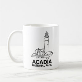 Acadia National Park Lighthouse Line Art Kaffemugg