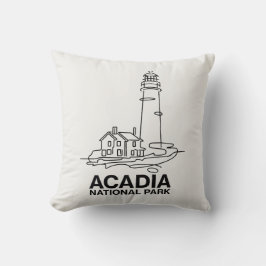 Acadia National Park Lighthouse Line Art Kudde