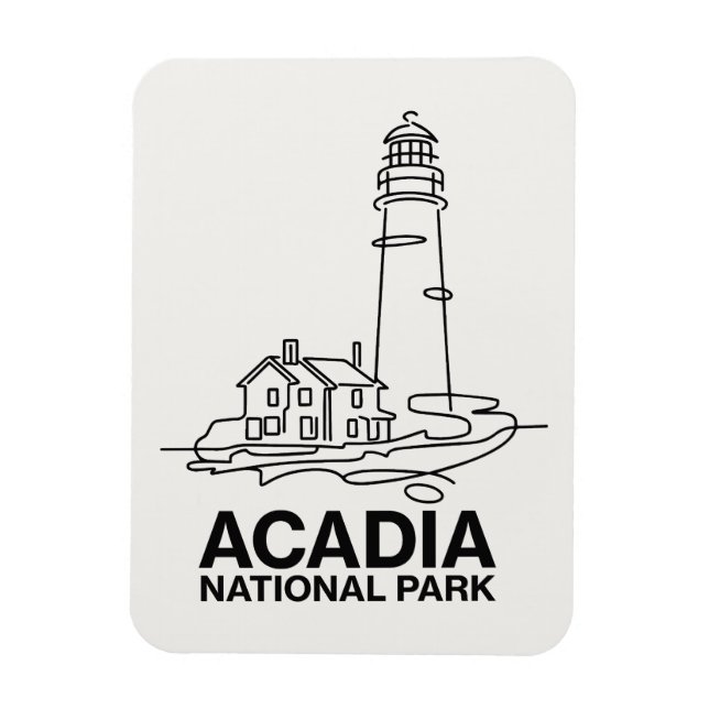 Acadia National Park Lighthouse Line Art Magnet (Vertikal)
