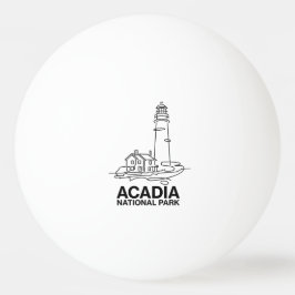 Acadia National Park Lighthouse Line Art Pingisboll