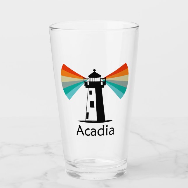 Acadia National Park Lighthouse Rainbow Glaskopp (Framsida)