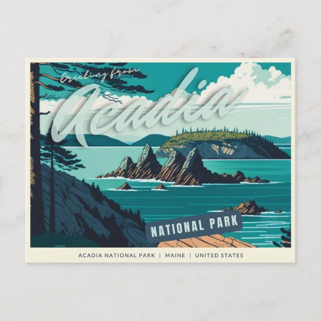Acadia National Park, Maine, Förenade Stater Vykort (Framsida)
