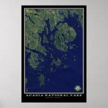 Acadia National Park Maine från Space Satellite