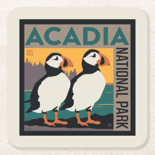 Acadia National Park, Maine   Putsar Underlägg Papper Kvadrat