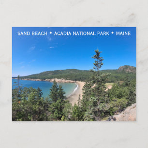 Acadia National Park Maine Sand Beach Travel Photo Vykort
