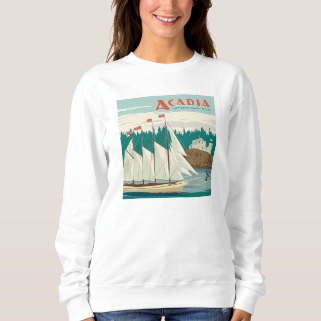 Acadia National Park, Maine | Segelbåt och val T Shirt (Framsida)
