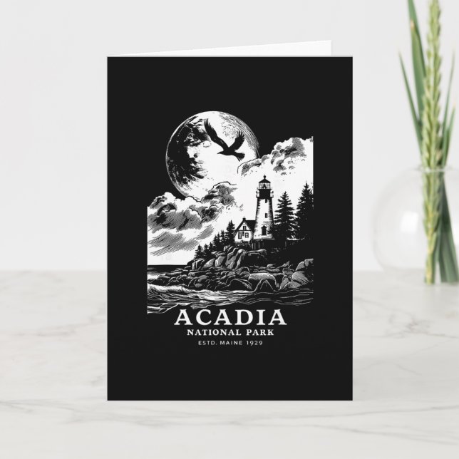 Acadia National Park Maine Semester Souvenir Utomh Kort (Framsida)