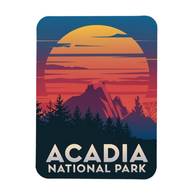 Acadia National Park Maine Sunset Magnet (Vertikal)
