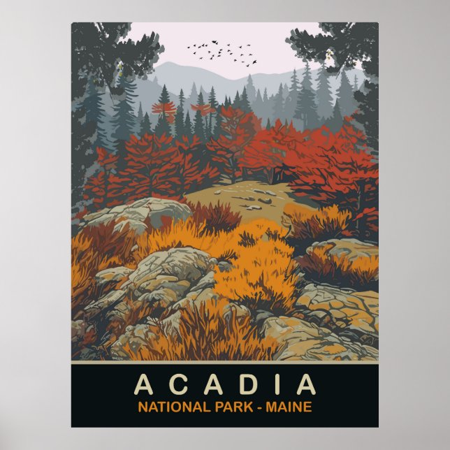 Acadia National Park, Maine, Travel Poster (Framsidan)
