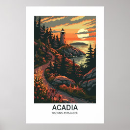 Acadia National Park Maine USA National Parker Poster