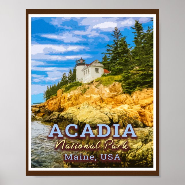 ACADIA NATIONAL PARK - MAINE USA - PUB HARBOR POSTER (Framsidan)