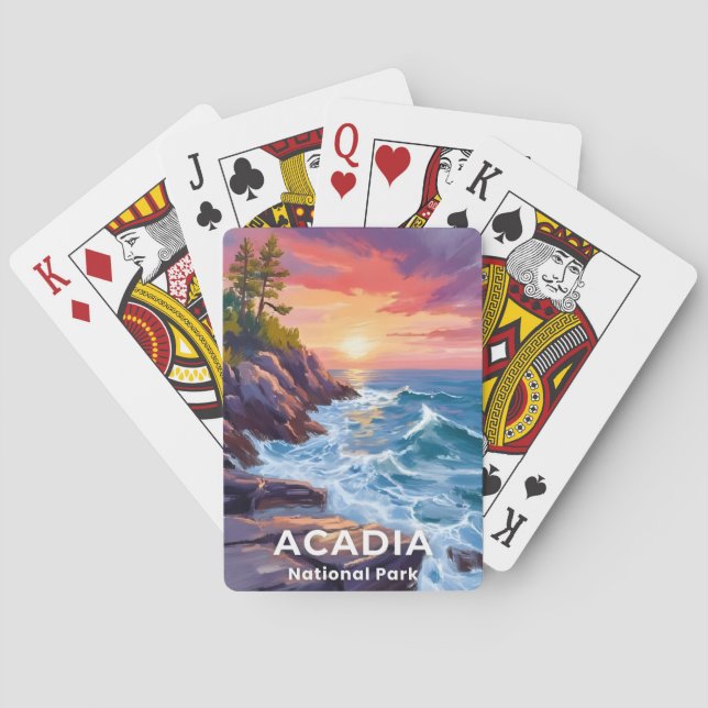 Acadia National Park | Otter Cliffs Maine Travel Casinokort (Baksidan)