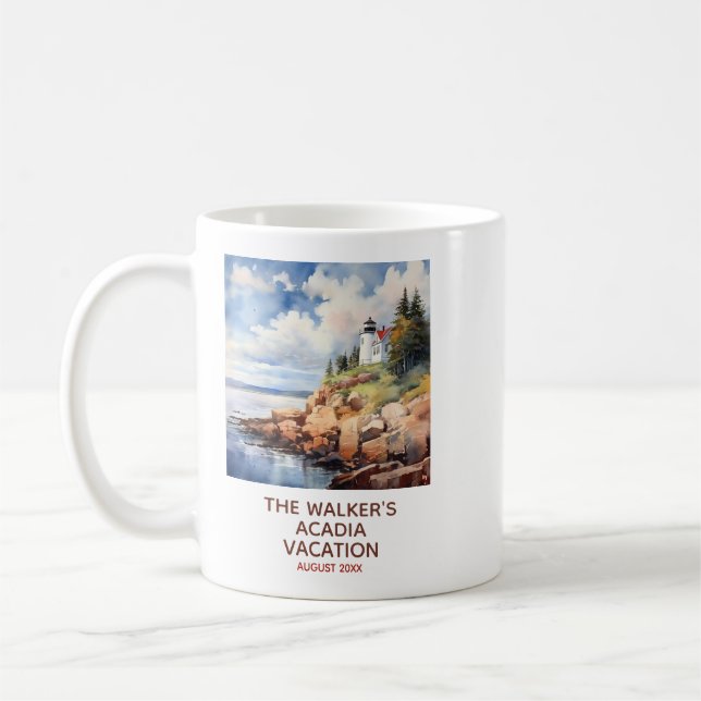 Acadia National Park - Park Bass Harbour Lighthous Kaffemugg (Vänster)