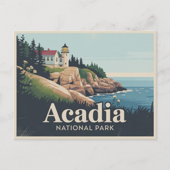 Acadia National Park Postcard Retro Vykort (Framsida)