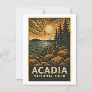 Acadia National Park Postcard - Scenia Maine Vykort