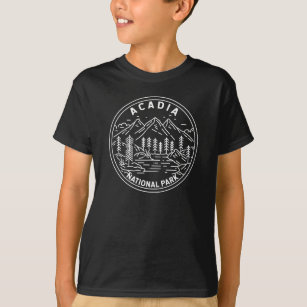 Acadia National Park Pub Harbor Monoline T-Shirt