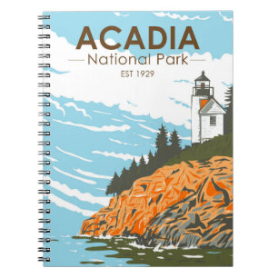 Acadia National Park Pub Harbour Lighthouse Anteckningsbok