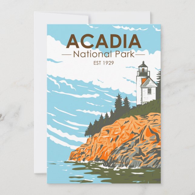 Acadia National Park Pub Harbour Lighthouse Julkort (Framsida)