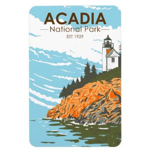 Acadia National Park Pub Harbour Lighthouse Magnet