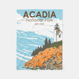 Acadia National Park Pub Harbour Lighthouse Maine Fleecefilt